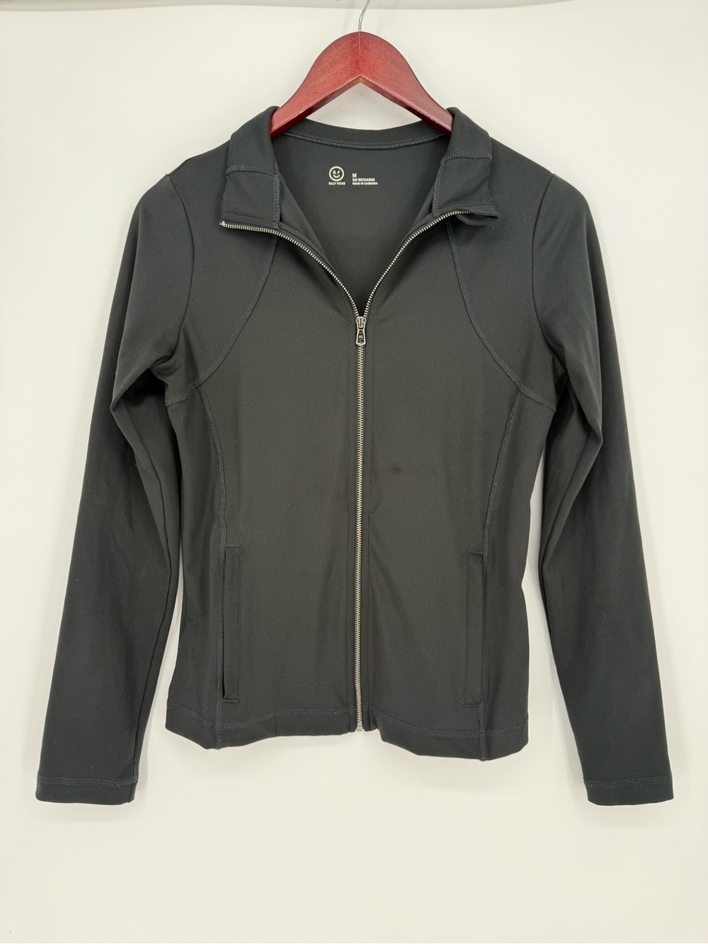 Gilly Hicks Go Recharge Black Full Zip Athletic Jacket Size M